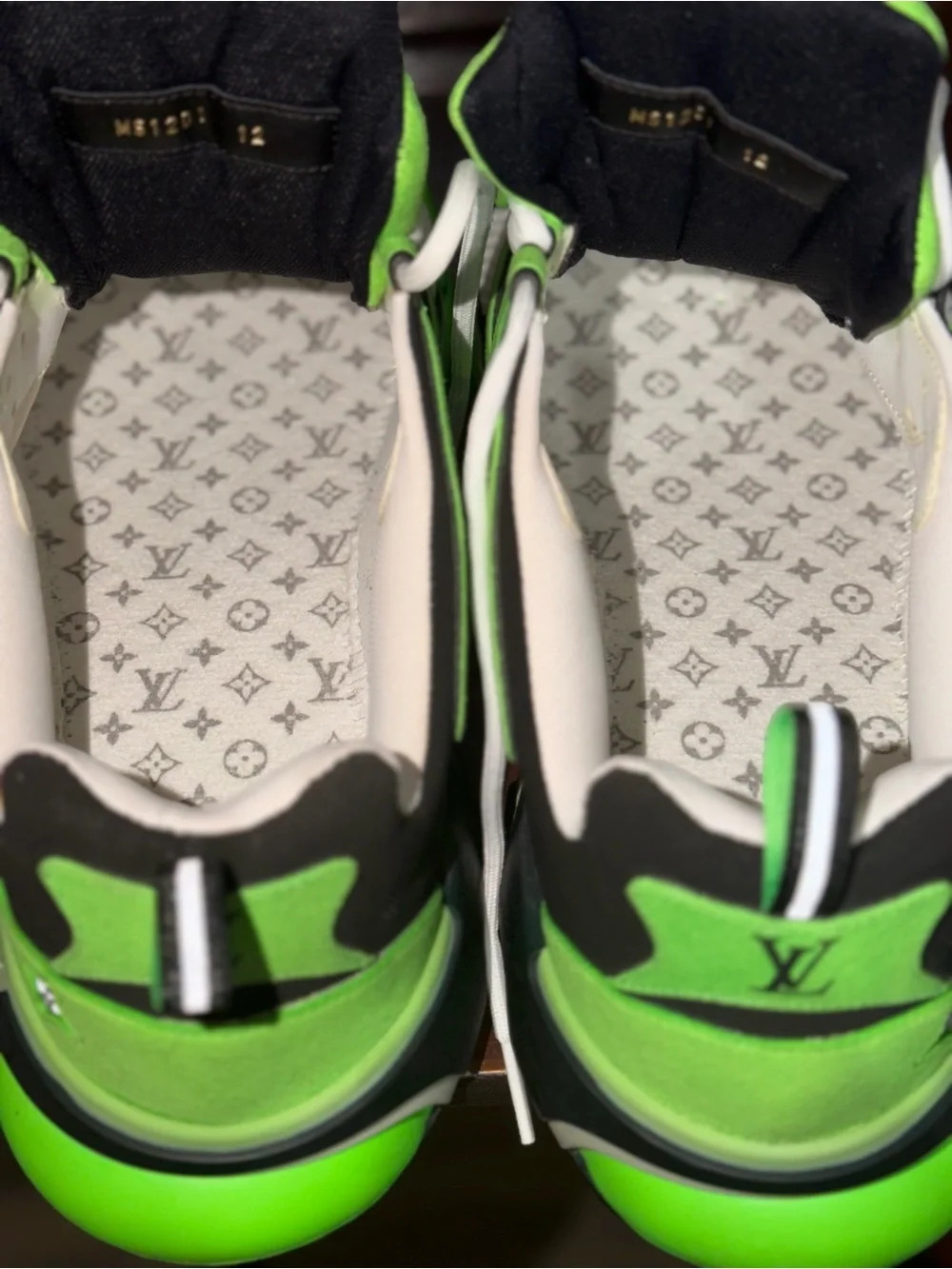 Louis Vuitton Men's Neon Green, Black & White Runner Sneaker